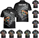 Personalized Billiard Bowling Jersey 3D Billiard Shirt Custom Billiard Flag Shirt Men's Pool Billiards Shirt 8 Ball Men Women