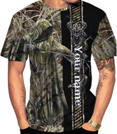 Custom Deer Hunting Shirts Camo US Flag Deer Elk Buck Camouflage Hunting Hunter Deer Antlers Shirt, Dad Gift Fathers Day