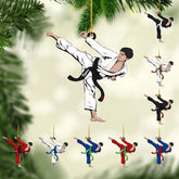 Personalized Karate Ornament, Personalized Karate Uniform Acrylic Shape Flat Ornament, Custom Karate Ornament, Gifts for Karate Lovers, Karate Christmas Ornament (Style 2)