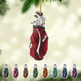AOVL Personalized Golf Bag Christmas Ornaments Gift for Golf Lover Custom Golf Bag Ornament Ornament for Christmas Tree Hanging Gifts Golf Gifts for Men Dad Golf Cart Ornament (GCO14)
