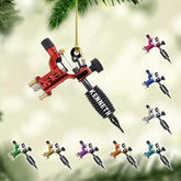 Personalized Tattoo Ornament, Tattoo Artist Christmas Ornaments 2024, Christmas Tattoos for Ornaments Gifts for Tattoo Artists Tattoo Machine Tattoo Shop Tattoo Artist Gifts Tree Decor (Tattoo 24)