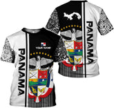 Personalized Panama 3D Shirt, Panama Camisa Shirt, Custom Panama Coat of Arms Shirts Panama Map, Panamanian Flag Pride Shirts