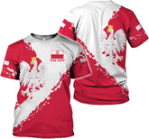 MoonArt Personalized Name Poland Shirt 3D, Poland Pride Shirts, Retro-Feel Polish Eagle Polska Unisex T-Shirt Polish Eagle