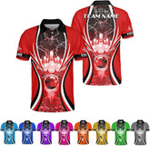Ligthuy Personalized Name Bowling Polo Shirts 3D for Men and Women, Bowling Shirt, Bowling Shirts for Men Team Bowling Shirt