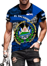 Mostprints Personalized Name El Salvador Shirt 3D, El Salvador Flag Shirt for Men Women, El Salvador Tshirts Unisex S-5XL
