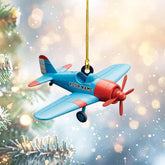 Customized Airplane Ornament, Personalized Name & Text Pilot Ornament Christmas 2024, Airplane Pilot Ornament, Airplane Ornament Hanging Christmas Tree, Pilot Captain Ornament (Acrylic, Style 9)