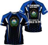 Custom El Salvador Flag Pride Shirt Unisex Personalize Salvadorans El Salvadoreña Tshirt Camiseta De El Salvador Flag Shirt