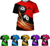 Pretyprints Personalized 3D Billiard Shirt Custom Name Men Women Team Apparel Pool 8 Ball Flag Tshirt Billiards Shirts Gift