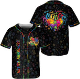 Custom Autism Awareness Jerseys for Men Puzzle Autism Baseball Jersey Puzzle Ribbon Awareness Shirt Autism Warrior Jersey