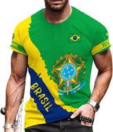 Mostprints Personalized Name Brazil Shirt 3D, Brasil Shirt Flag Custom Name Brazilian Shirt for Men and Women Unisex S-5XL