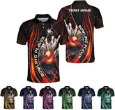 Ligthuy Personalized Name Bowling Polo Shirts 3D for Men and Women, Bowling Shirt, Bowling Shirts for Men Team Bowling Shirt