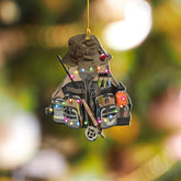 Personalized Fishing Ornaments for Christmas Tree, Fish Ornament, Fishing Decorations Flat 2D, Fishing Vest and Hat Ornament, Custom Christmas Ornament 2024,Gift for Fishing Lover (Fishing 7)