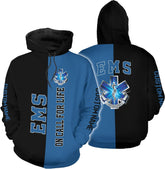 Leeprints Personalized EMT Hoodie EMS Sweatshirt Custom EMS Zip Hoodie Paramedic Uniform Emergency Medical Technician Shirts