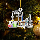 Pretyprints Personalized Chemistry Glass Shape Flat Ornament, Biological Science Christmas Ornament, Chemistry Ornament Scientist Ornament for Chemistry Lover (Style 23)