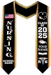 Pretyprints Custom Nurse Sash Graduation, RN Graduation Stole Gifts for Friends Nursing Student Senior Class Of 2025