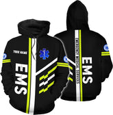 Leeprints Personalized EMT Hoodie EMS Sweatshirt Custom EMS Zip Hoodie Paramedic Uniform Emergency Medical Technician Shirts