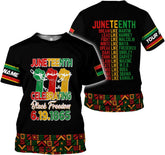 Lighthuy Personalized Juneteenth Shirt 3D, Juneteenth Shirts Women Gift, Customized Name Juneteenth Shirts for Men S-5XL