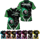 AOVL Personalized Billiard Shirts 3D Billiard Shirt Custom Billiard Flag Shirt Men's Pool Billiards Shirt 8 Ball Men Women