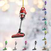 Customized Vacuum Cleaner Christmas Ornament, Cleaning Tools Ornament for Christmas Tree, Gift for Housewife Housekeeper, Holiday Xmas Tree Hanging Decor for Mom Woman Wife (Acrylic, Style 4)
