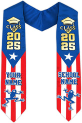 Personalized Puerto Rican Graduation Stole, Puerto Rican Graduation Sash 2025, Puerto Rico Graduation Sash