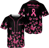 Podagree Personalized Breast Cancer Jersey, Pink Ribbon Awareness Soccer Shirt Baseball Breast Cancer Survivor Pride Jersey
