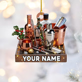 MAPrints Personalized Bartender Christmas Ornaments, Bartender Ornament, Bartender Kit Bag Ornament, Cocktail Ornaments, Best Christmas Ornament, Ornament Xmas Tree Hanging Decor Keepsake (NBTD 2)