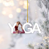 MAPrints Custom Photo Yoga Ornaments for Christmas Tree 2024, Yoga Acrylic Flat Shape Ornament, Yoga Player Lovers Gift, Custom Yoga Pose Brunette Girl Ornament, Meditation Ornament (Yoga 5)