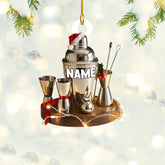 MAPrints Personalized Bartender Christmas Ornaments, Bartender Ornament, Bartender Kit Bag Ornament, Cocktail Ornaments, Best Christmas Ornament, Ornament Xmas Tree Hanging Decor Keepsake (NBTD 5)
