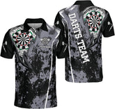 Custom Darts Polo Shirts for Men Women Personalized Team Jersey with Name Funny Game Eagle Flag Gifts 3D Dart Lover Sport