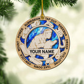 MAPrints Personalized Jiu Jitsu Ornaments for Christmas Tree, Brazilian Jiu Jitsu Gift Hanging for Men, Jiu-Jitsu Xmas Keepsake Ornament, Martial Arts Ornament, Black Belt Christmas Ornament (BJJ 1)