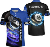 Personalized 8 Ball Polo Shirt, Billiard Shirt Custom Billiard Player 3D Print Shirts for Men Women Teams Pool (Polyester, PL177), Small-5X-Large
