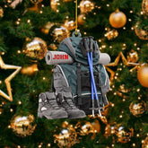 Personalized Hiking Ornaments for Christmas Tree, Hiking Ornament Gift for Hiker Women and Men, Mountain Hiking Ornament Gift for Hiking Lover, Mountain Climber, Through Hiker Ornament (Style 8)