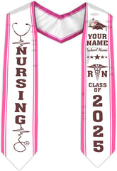 Pretyprints Custom Nurse Sash Graduation, RN Graduation Stole Gifts for Friends Nursing Student Senior Class Of 2025