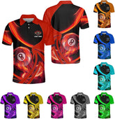 Pretyprints Personalized Billiard Polo Shirt Shirts Men Women Custom Name 3D Team Apparel Gift 8 Ball Pool S-5XL