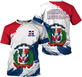 Custom Dominican Republic 3D Shirts for Men Dominicana Flag Shirts Dominican Flag Tshirt Dominican Independence Day