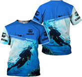 Personalized Scuba Diving Shirt, Scuba Diver Gift, Love Scuba Diving 3D T-Shirt for Men and Women