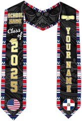Pretyprints Custom Dominican Sash Graduation, Dominicans Flag Graduation Sash 2025, Dominican Republic Graduation Stole
