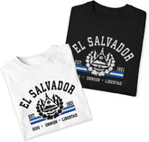 Ligthuy Personalized Name El Salvador Embroidered Shirt 3D, El Salvador Flag Shirt for Men Women, El Salvador Tshirts