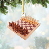 RoyalBro Personalized Chess Ornament, Custom Name Chess Board Ornament, King and Queen Chess Ornament, Ornament for Chess Player, Chess Gift Ornament Tree Hanging Decor, Chess Club (Chess 2)