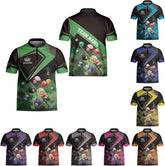 Intenprints Personalized Billiard Jerseys, Billiards Shirts for Men, Custom 8 Pool Billiard Quarter-Zip Pool Billiard Gifts