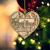 MAPrints Personalized Book Lovers Heart Ornament, Reading Book Xmas Ornament 2024, Bookshelf Wood Ornament Gift for Her Librarian 2D Flat Printed Wood Book Lovers Ornament (Book 3)