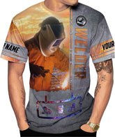 Mostprints Personalized Name Welding Shirt 3D, Custom Welding Shirts Gift, Welding Shirts, Welder Shirt for Men and Women