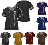 AOVL Personalized Name Barber Shirts Barber Shirt 3D for Men Custom Barber Shirt for Men Women Barber Shop Shirt Gift Barber