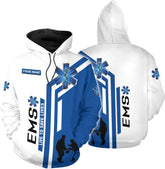 Leeprints Personalized EMT Hoodie EMS Sweatshirt Custom EMS Zip Hoodie Paramedic Uniform Emergency Medical Technician Shirts