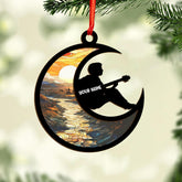 Suseaz Personalized Guitar Christmas Ornaments, Guitar Suncatcher, Acrylic, Wooden Ornament, Guitar Electronic Ornament, Guitar Christmas Decorations 2024, Xmas Gifts for Guitar Lovers (Guitar 10)