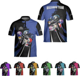Artparel Personalized Billiard Jersey 3D Billiard Shirts for Men Billiard Bowling Jersey Billiards 9 Ball Pool Shirts for Men
