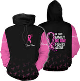 Podagree Personalized Breast Cancer Hoodie 3D, Pink Ribbon Awareness Sweatshirt, Survivor Pride Breast Cancer Zip Hoodie