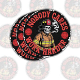 (3PCS) Nobody Cares Work Harder Firefighter Sticker, Gifts for Firefighters, Firehouse Crew, Fire Department Member, First Responders, Rescue Workers, Firefighting Humor Fans 3 Inch