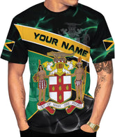 Mostprints Personalized Jamaica Shirt 3D, Custom Jamaica Flag Lion Shirt for Men and Women, Jamaican Pride T-Shirt Unisex