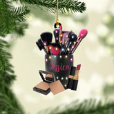 Suseaz Personalized Makeup Tools Christmas Ornament 2024, Makeup Box Christmas Ornament Gift for Makeup Artist, Christmas Tree Decor for Makeup Shop, Gift for New Makeup Coworkers (ON213)